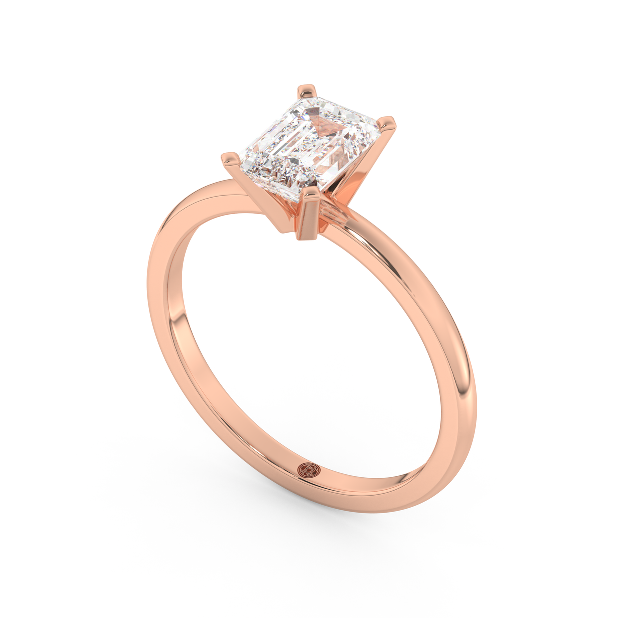 Rose gold - Central diamond 1.0 ct - view 1