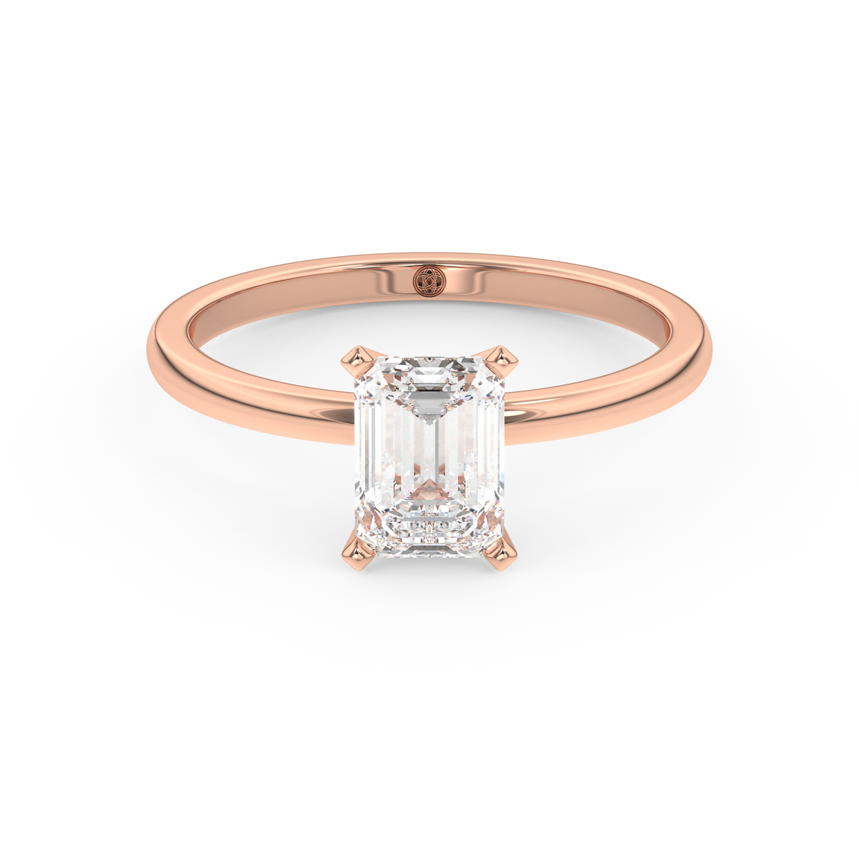 Rose gold - Central diamond 1.0 ct - view 2