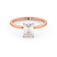 Rose gold - Central diamond 1.0 ct - view 2