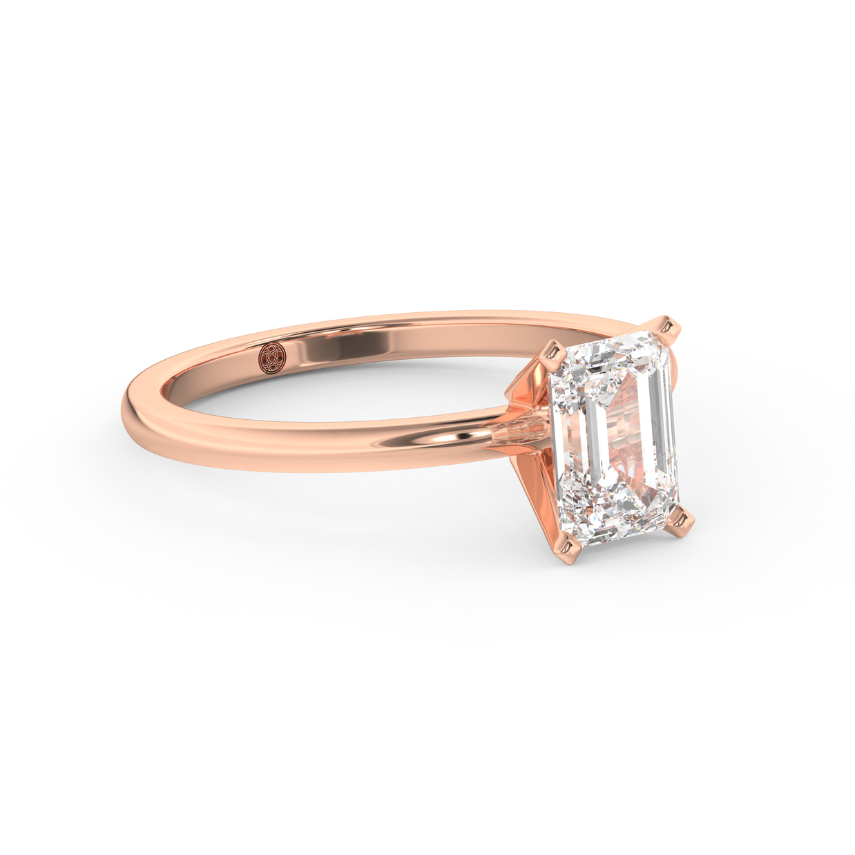 Rose gold - Central diamond 1.0 ct - view 3