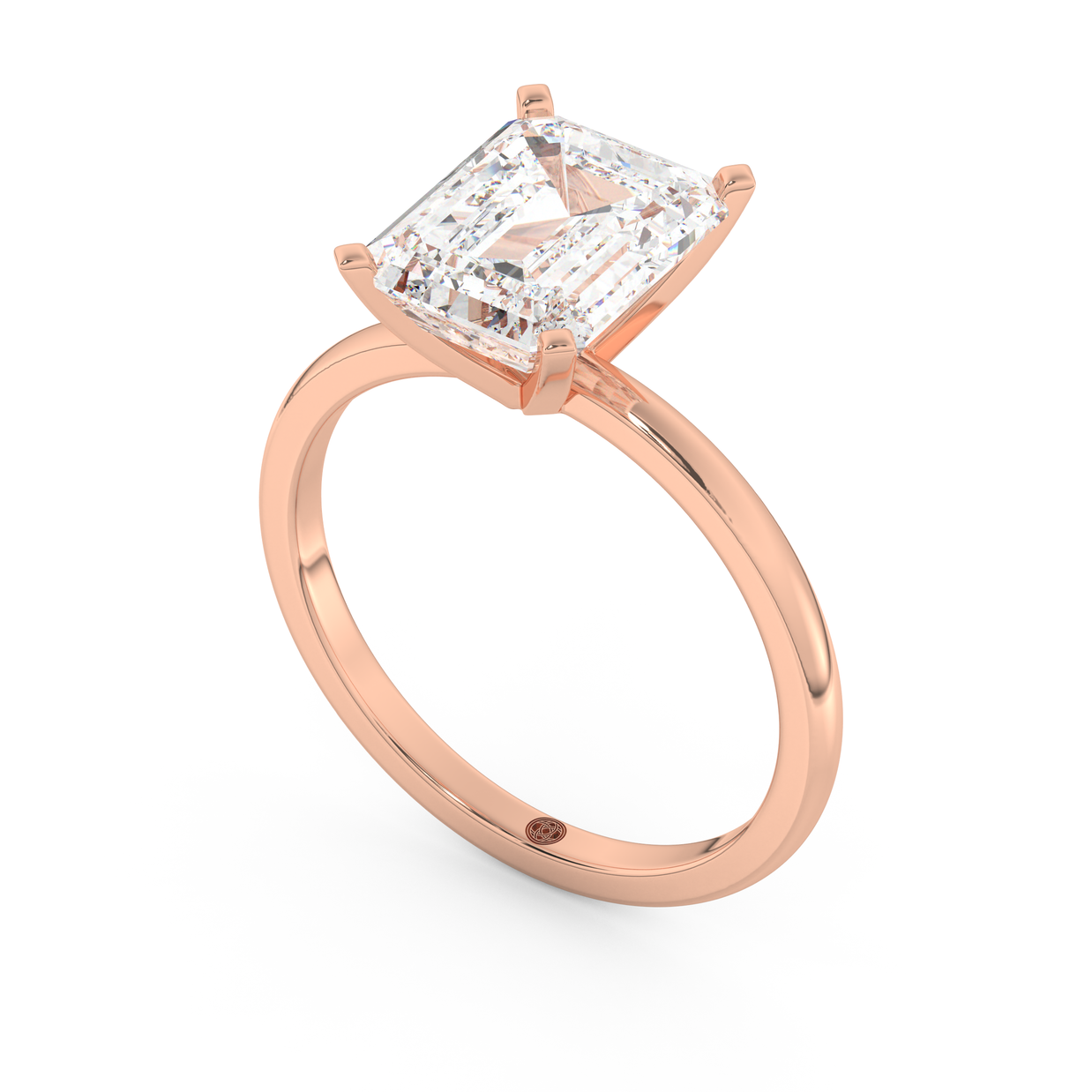 Rose gold - Central diamond 3.0 ct - view 1