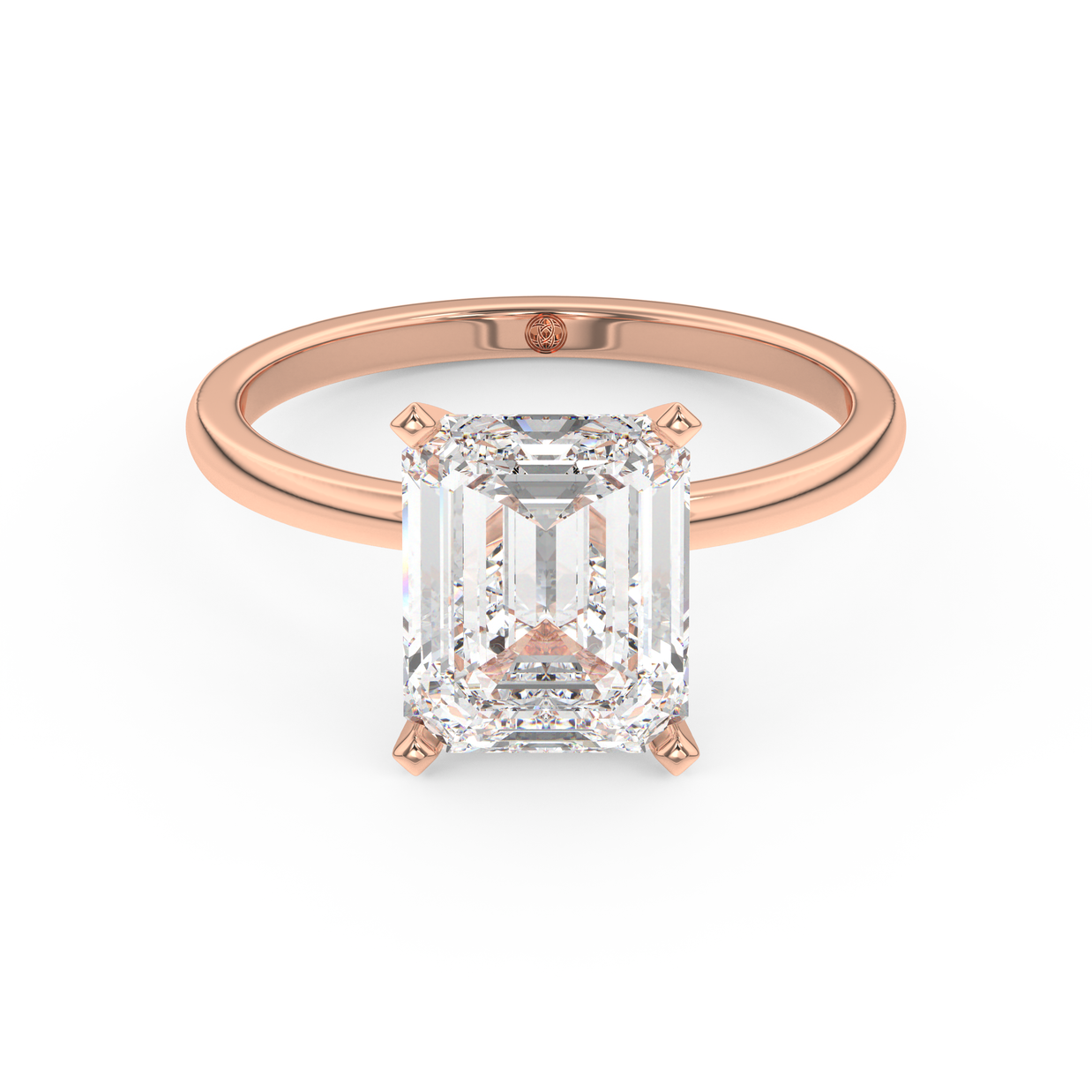 Rose gold - Central diamond 3.0 ct - view 2