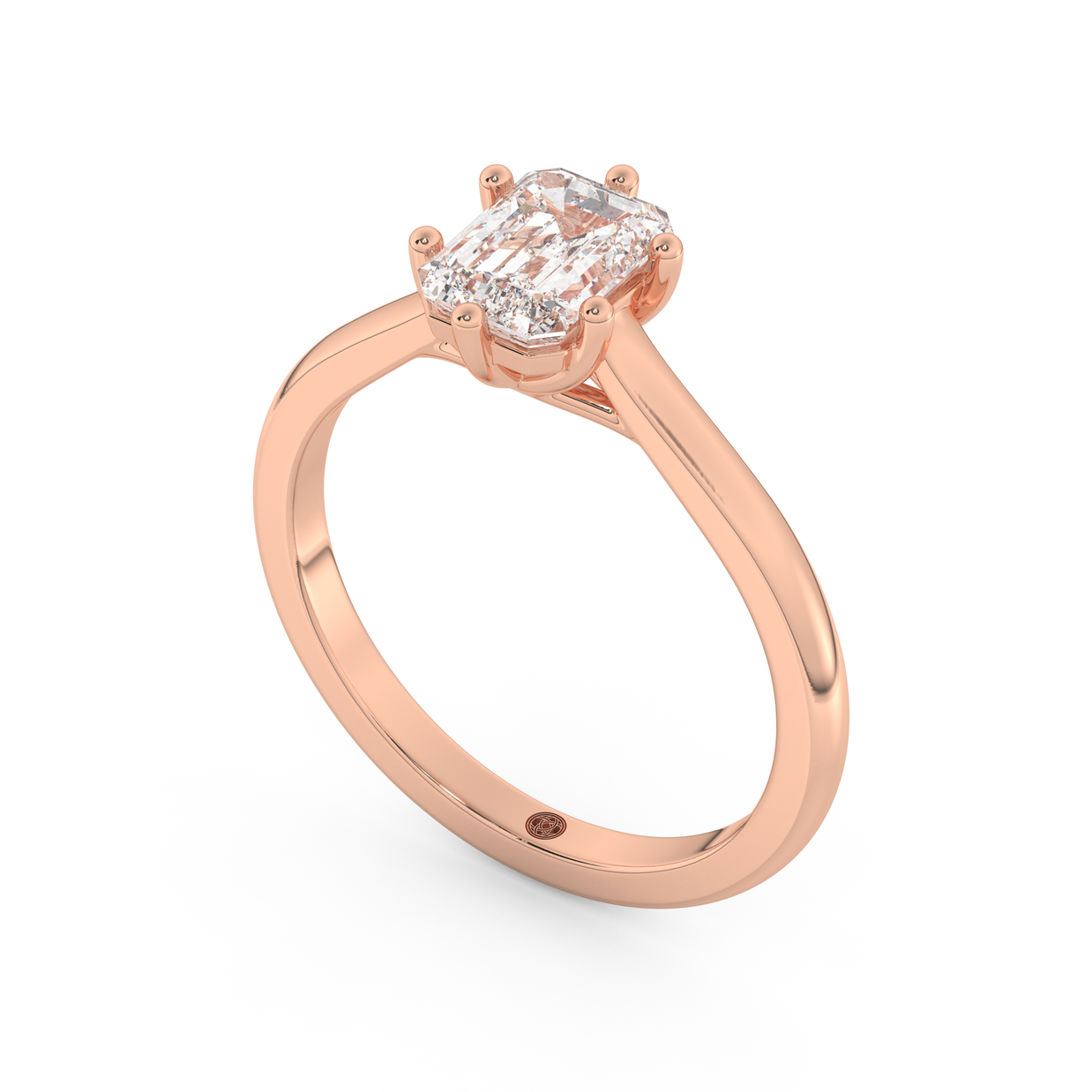 Rose gold - Central diamond 1.0 ct - view 1