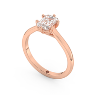 Rose gold - Central diamond 1.0 ct - view 1