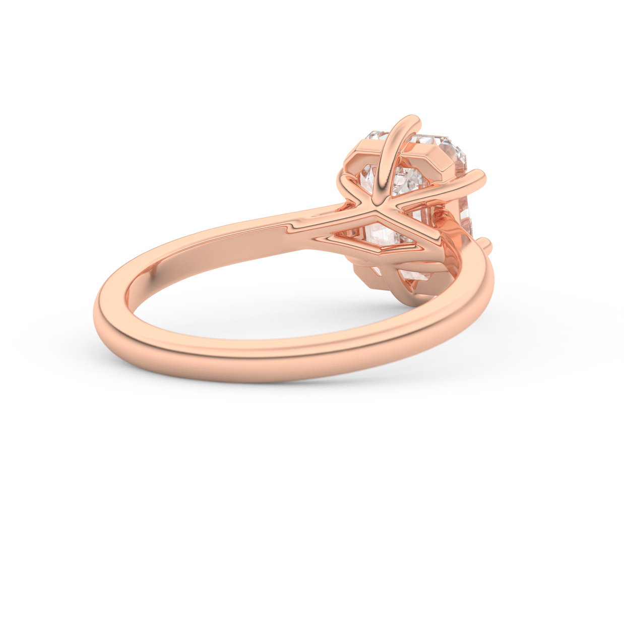 Rose gold - Central diamond 2.0 ct - view 4
