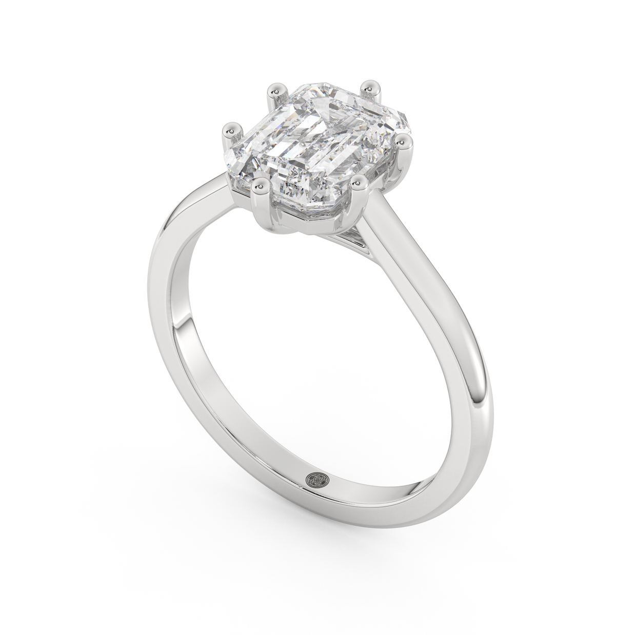 White gold - Central diamond 2.0 ct - view 1