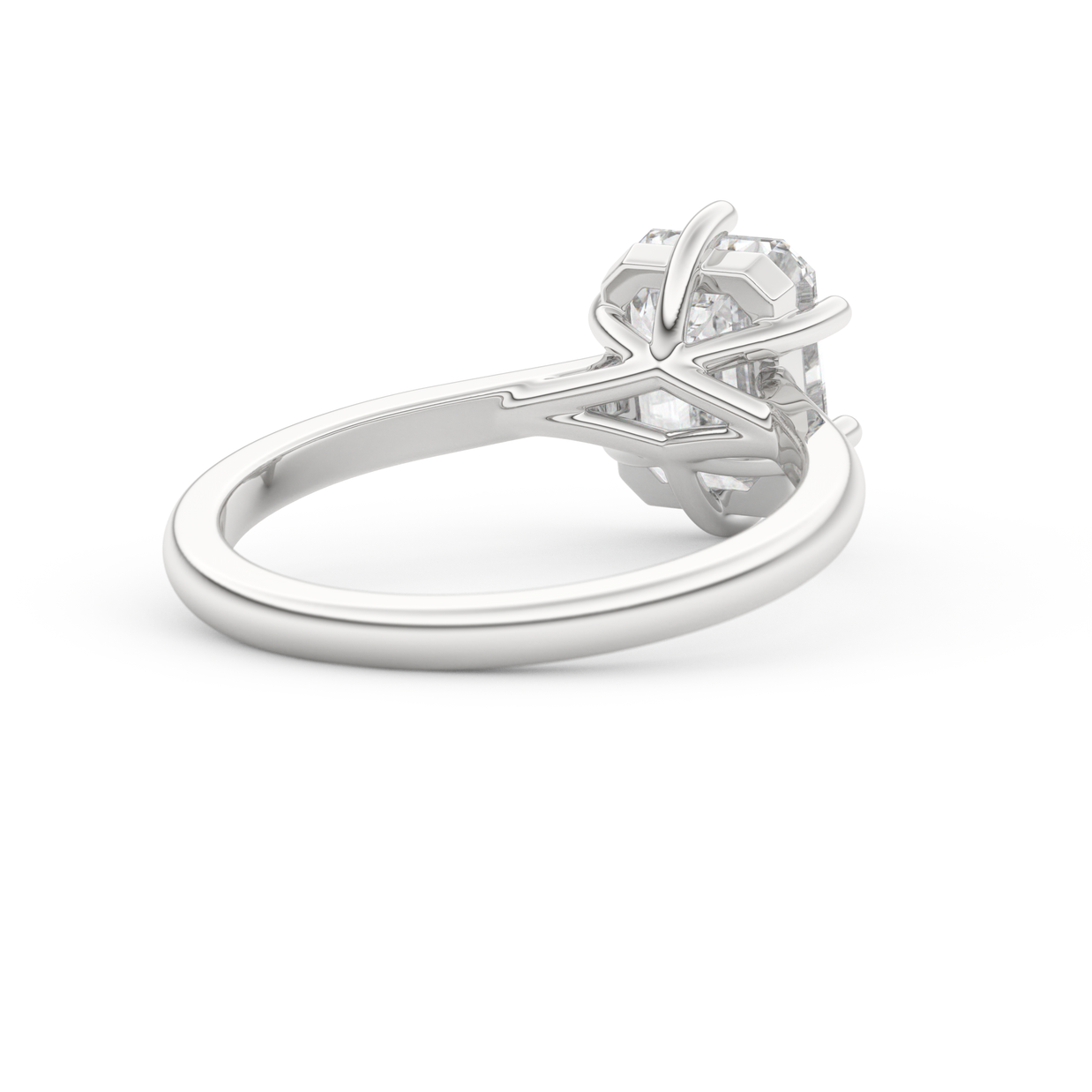 White gold - Central diamond 2.0 ct - view 4