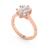 Rose gold - Central diamond 3.0 ct - view 1