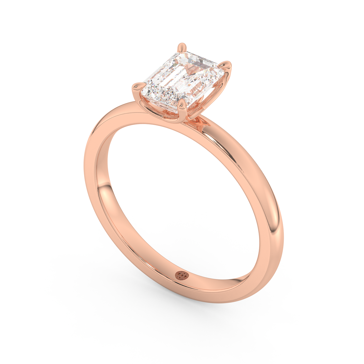 Rose gold - Central diamond 1.0 ct - view 1