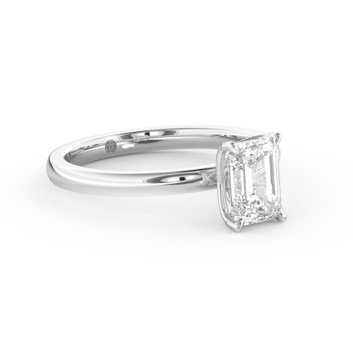 White gold - Central diamond 1.0 ct - view 3
