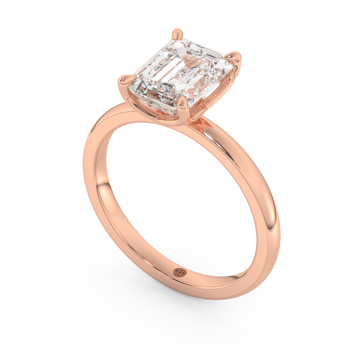 Rose gold - Central diamond 2.0 ct - view 1