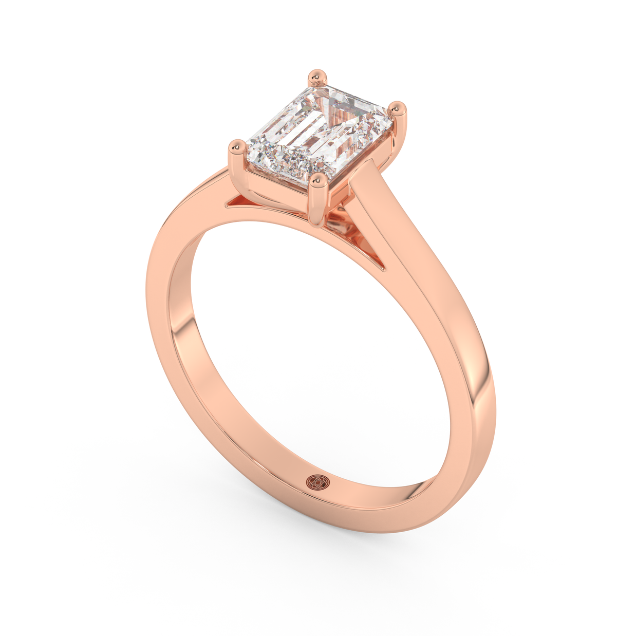 Rose gold - Central diamond 1.0 ct - view 1