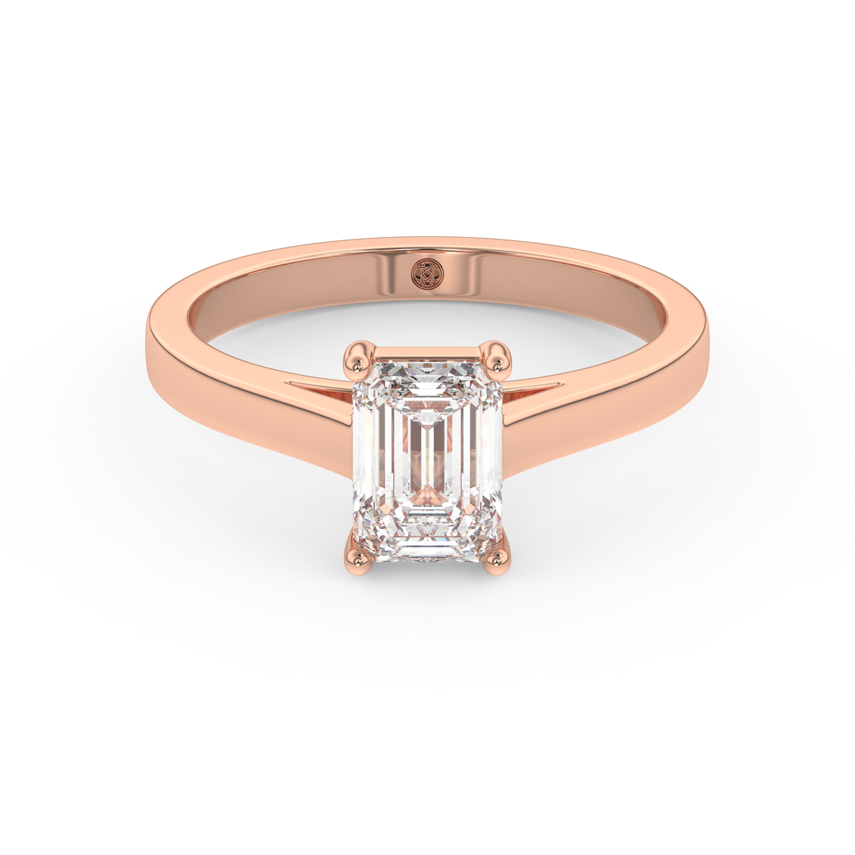 Rose gold - Central diamond 1.0 ct - view 2