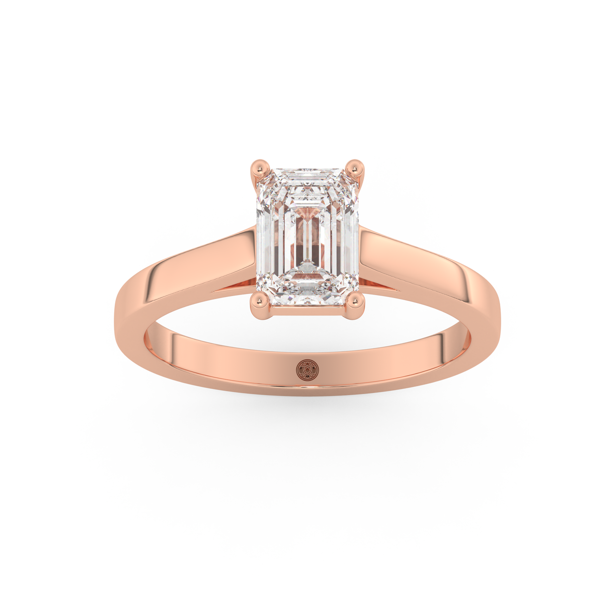 Rose gold - Central diamond 1.0 ct - view 8