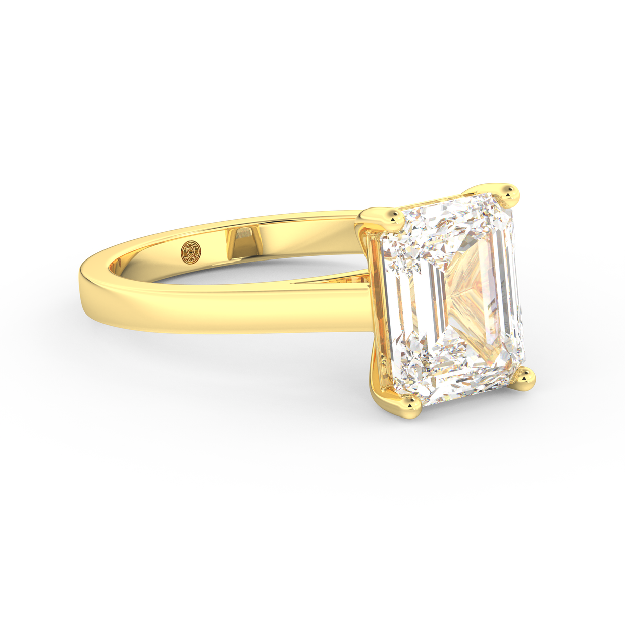 Yellow gold - Central diamond 3.0 ct - view 3