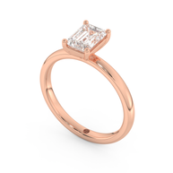 Rose gold - Central diamond 1.0 ct - view 1