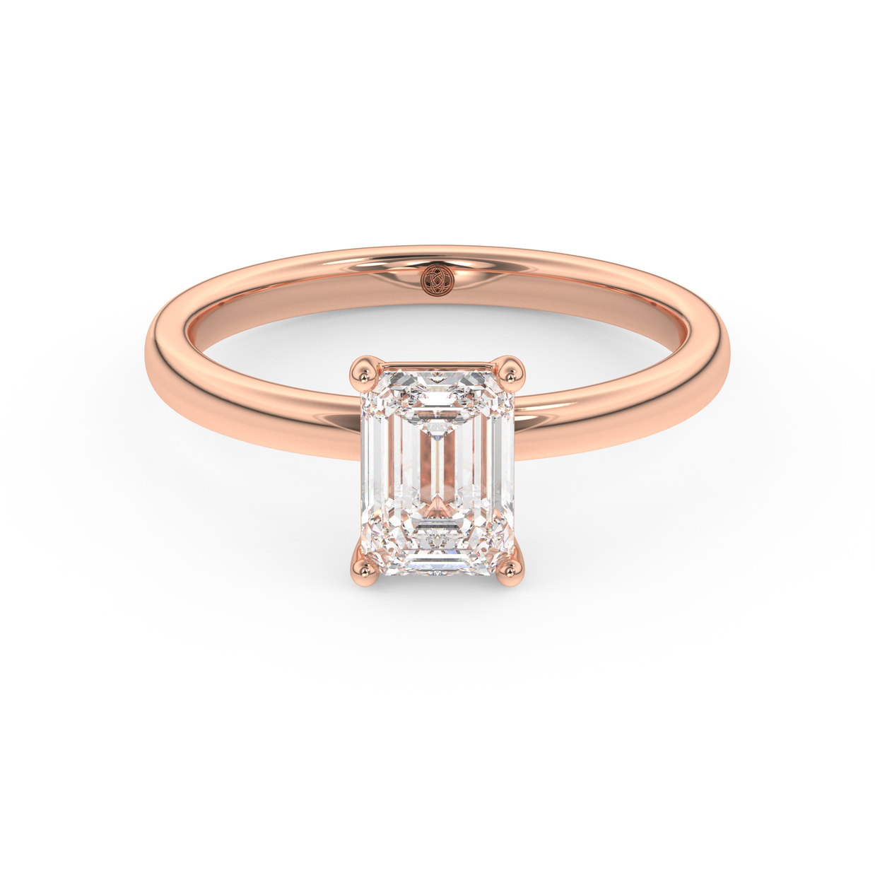Rose gold - Central diamond 1.0 ct - view 2