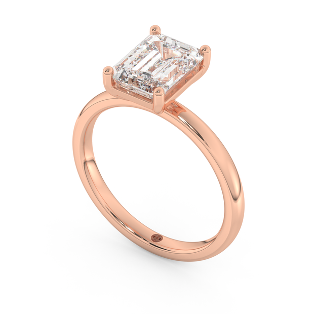 Rose gold - Central diamond 2.0 ct - view 1