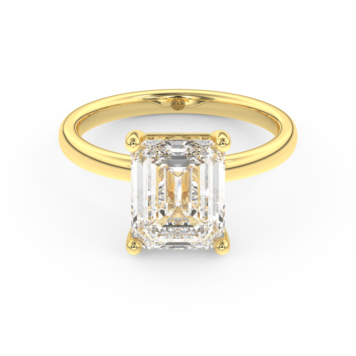 Yellow gold - Central diamond 3.0 ct - view 2