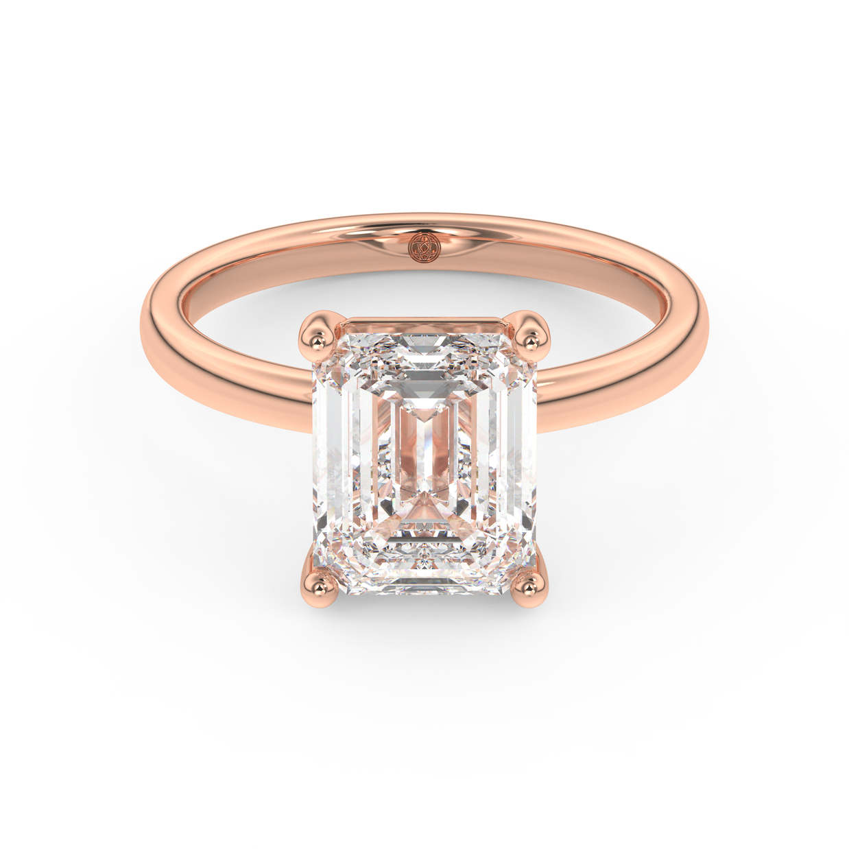 Rose gold - Central diamond 3.0 ct - view 2