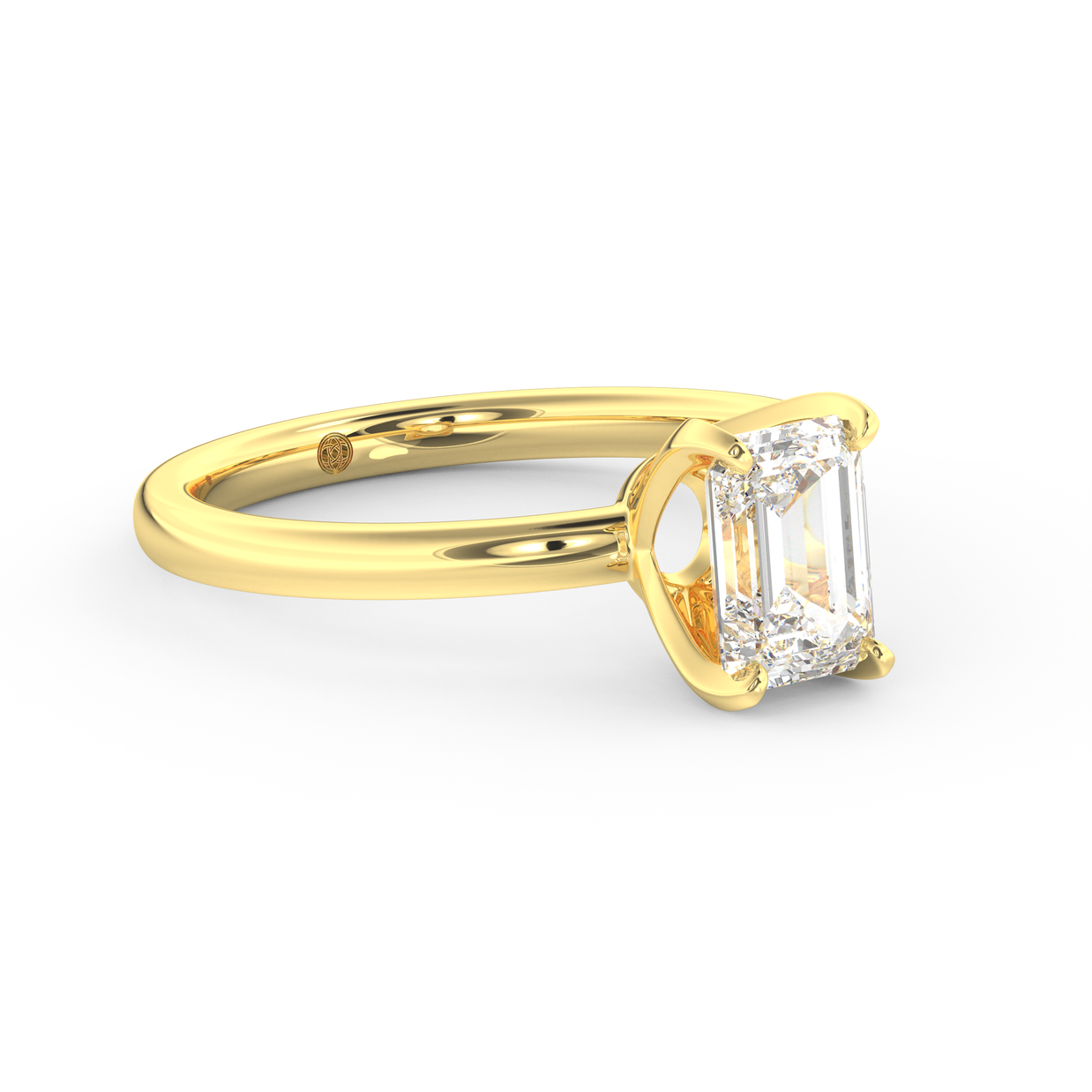 Yellow gold - Central diamond 1.0 ct - view 3