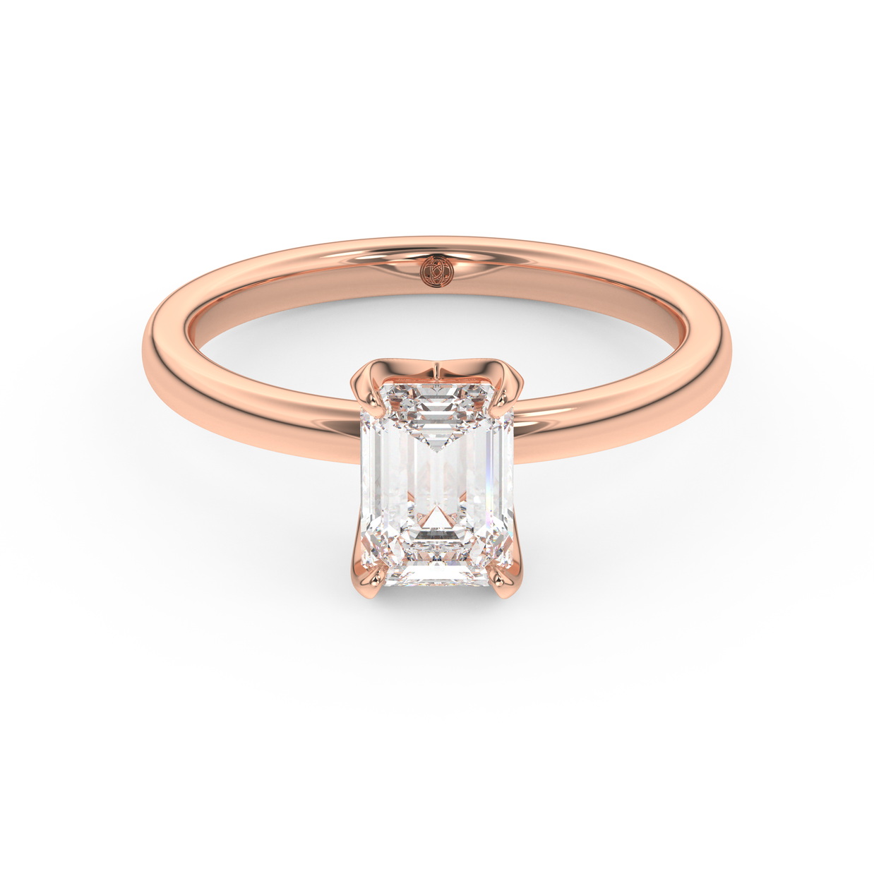 Rose gold - Central diamond 1.0 ct - view 2