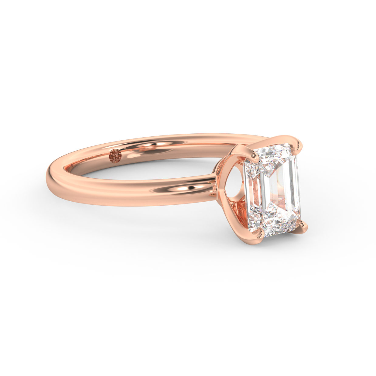 Rose gold - Central diamond 1.0 ct - view 3