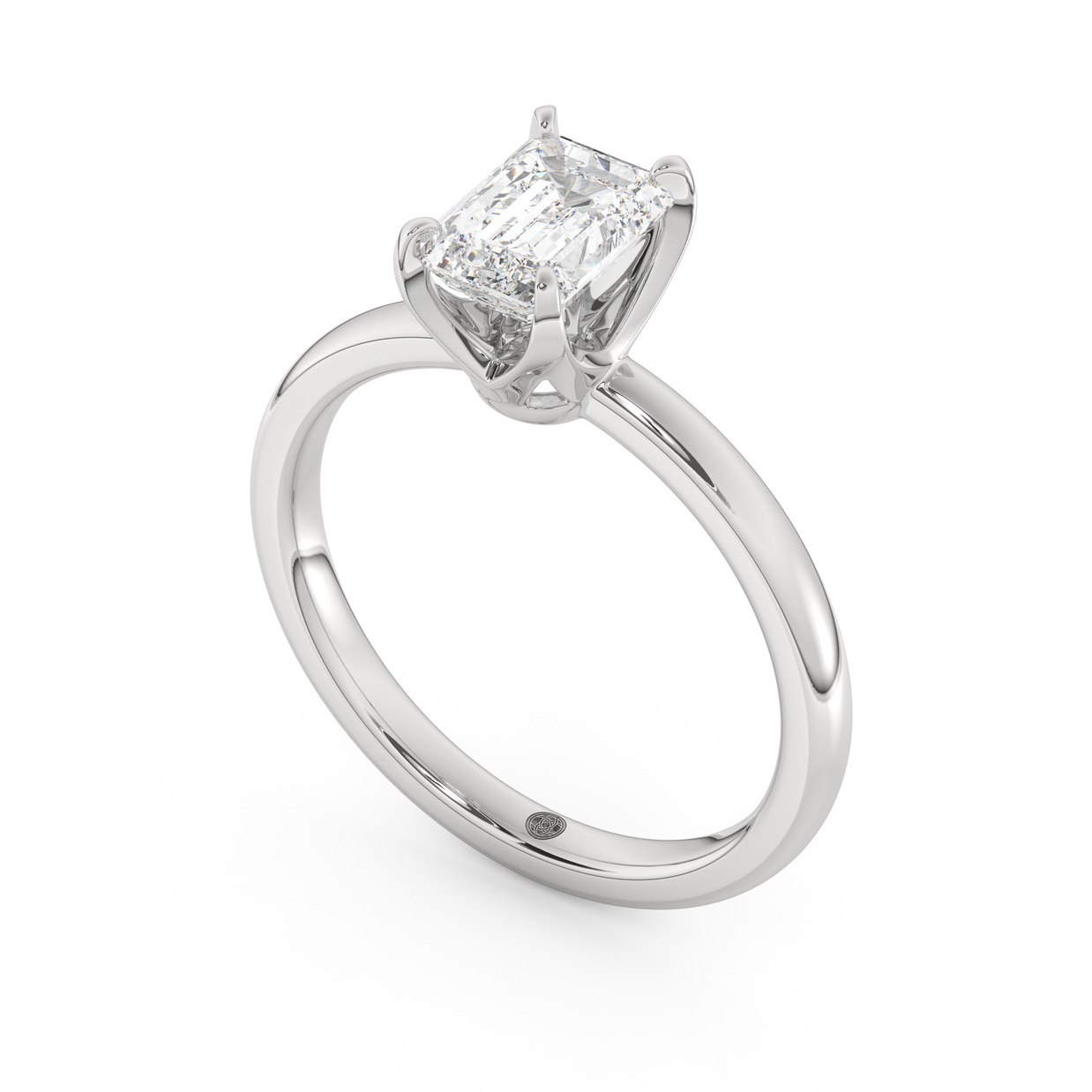 White gold - Central diamond 1.0 ct - view 1