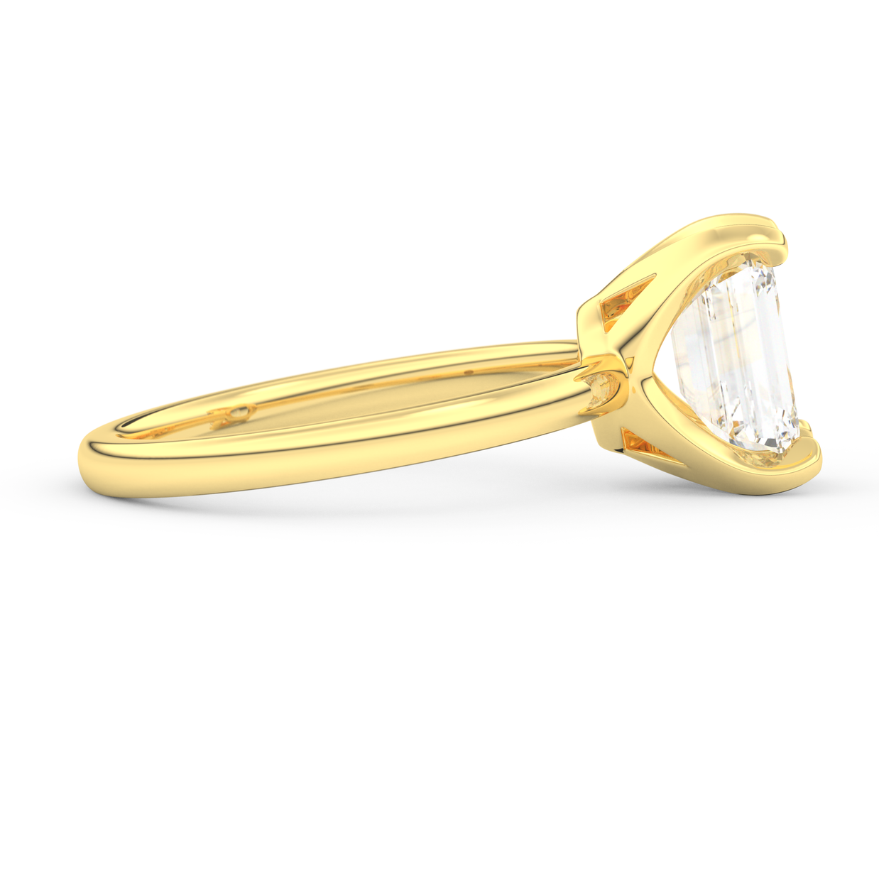 Yellow gold - Central diamond 2.0 ct - view 3