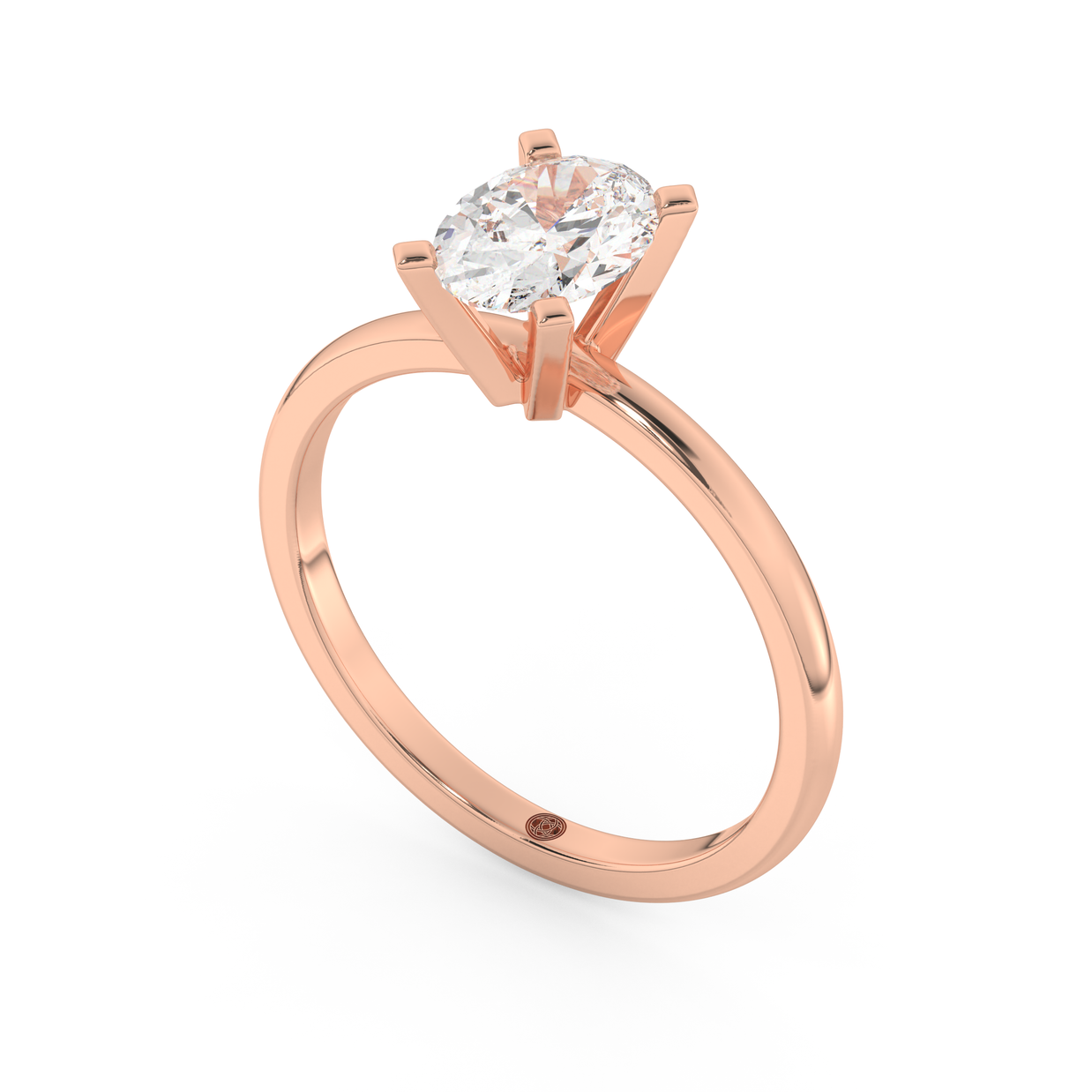 Rose gold - Central diamond 1.0 ct - view 1