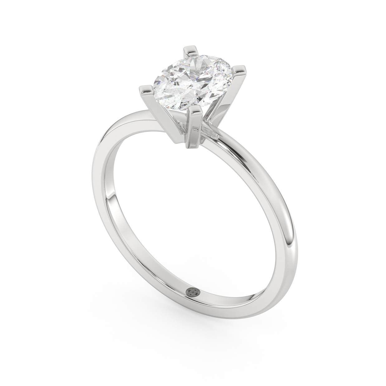 White gold - Central diamond 1.0 ct - view 1