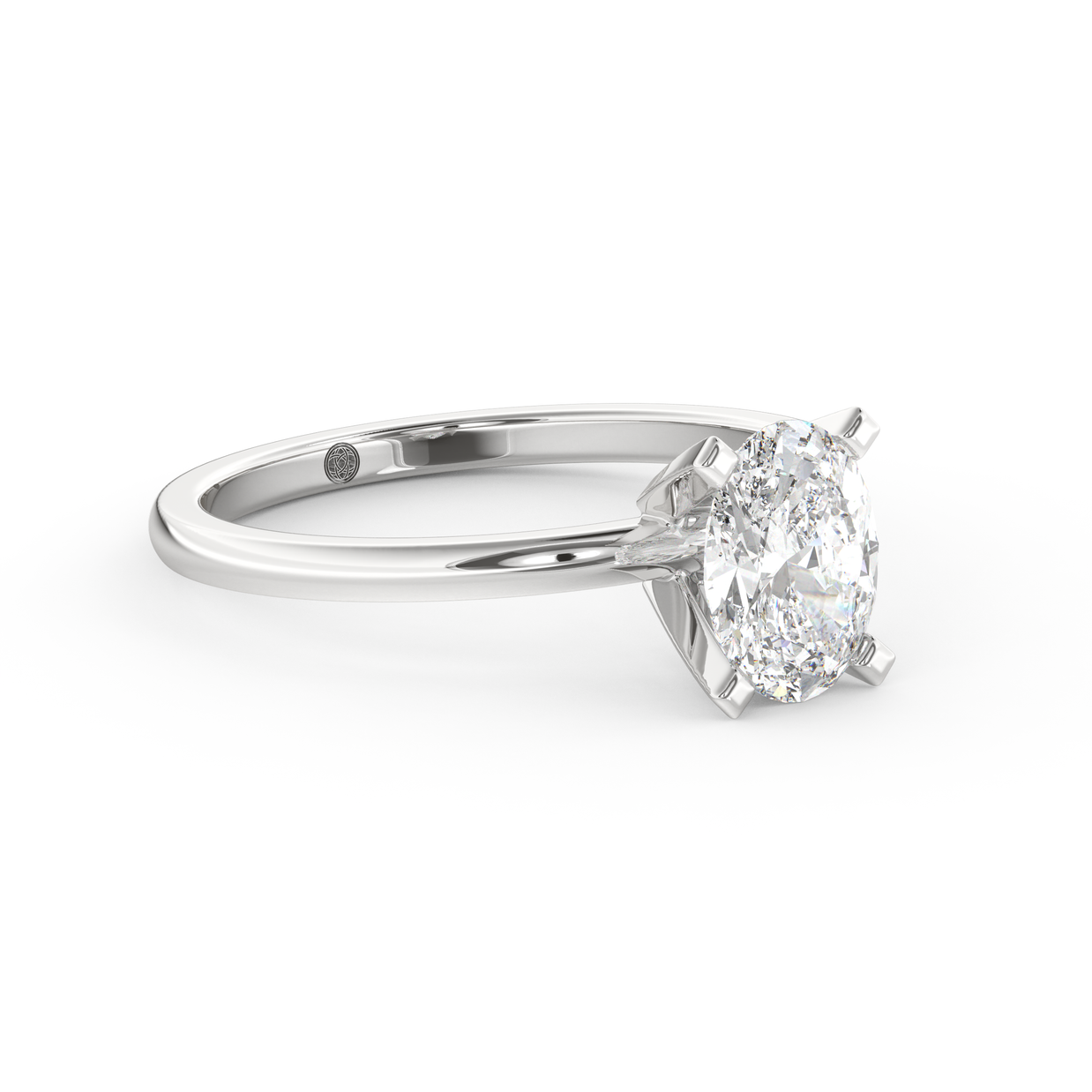 White gold - Central diamond 1.0 ct - view 3