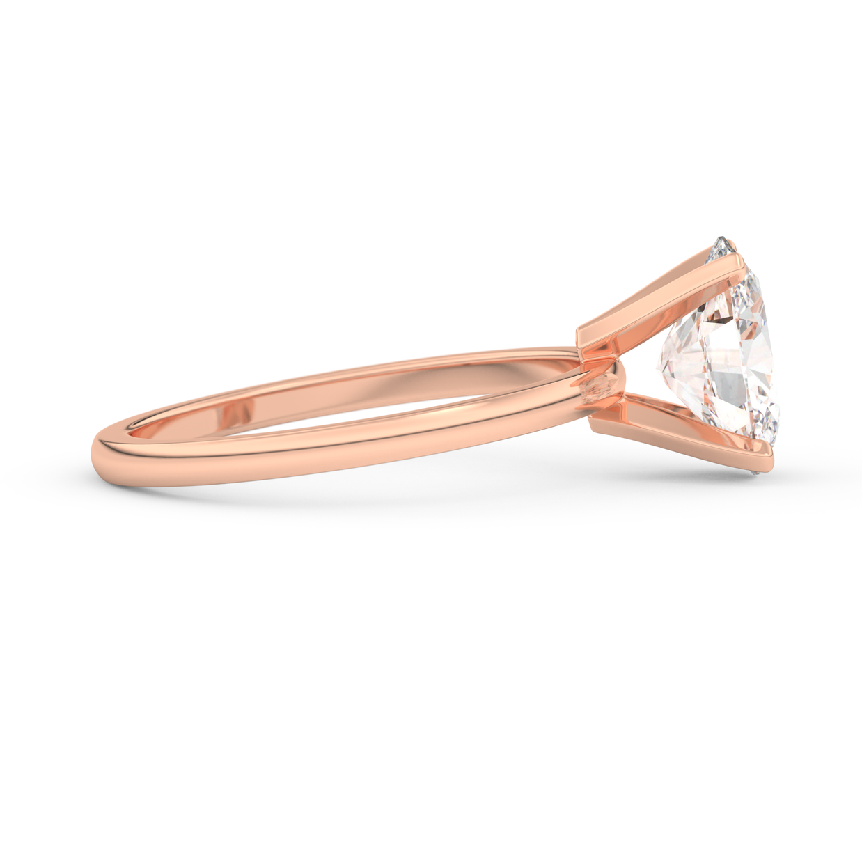 Rose gold - Central diamond 2.0 ct - view 3
