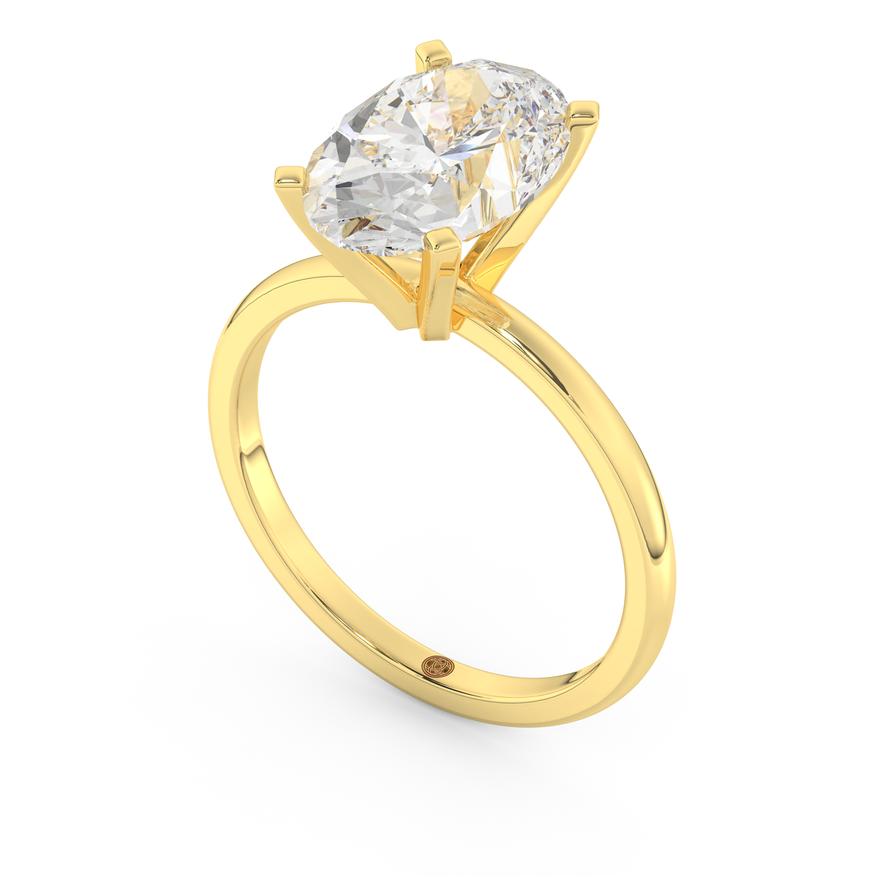 Yellow gold - Central diamond 3.0 ct - view 1