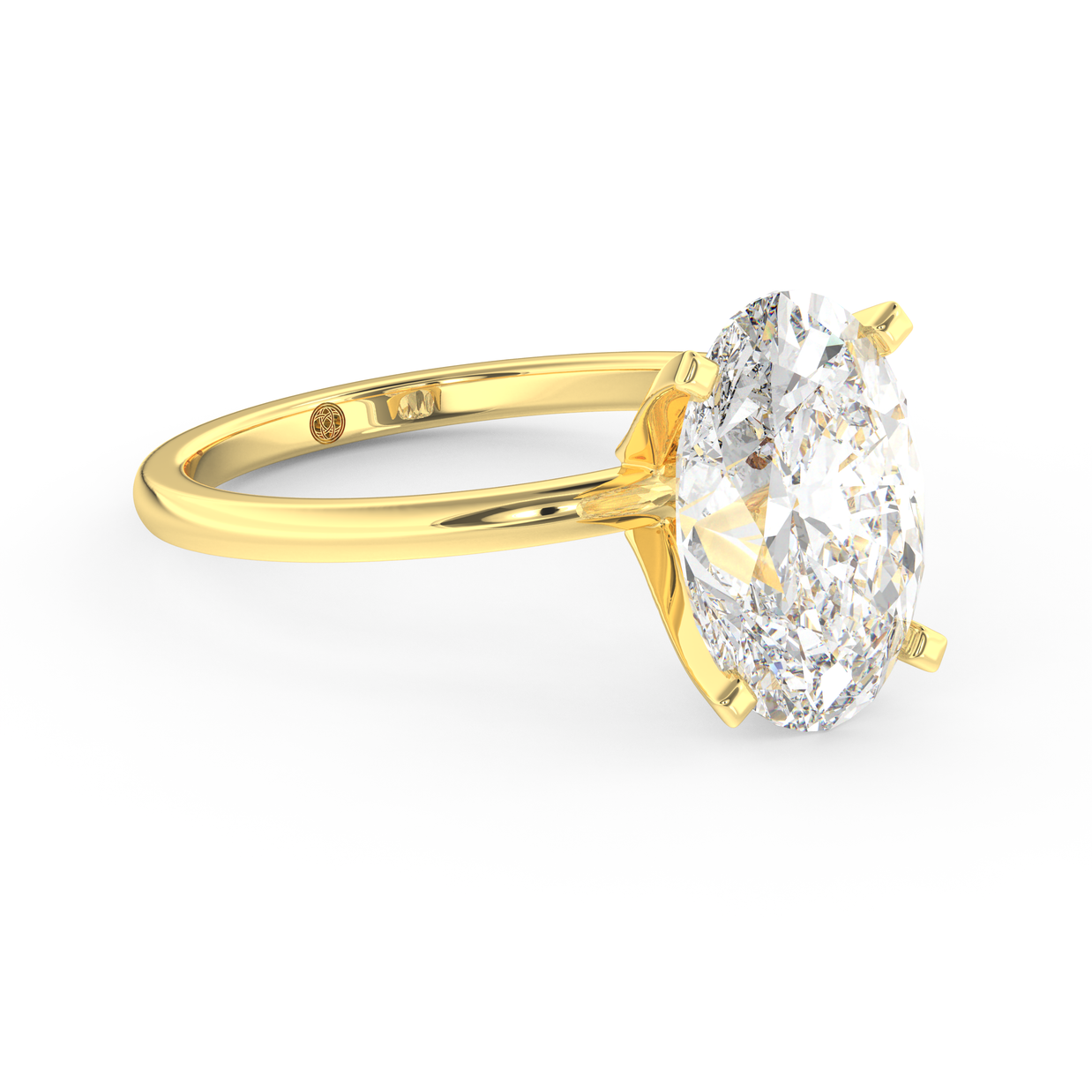 Yellow gold - Central diamond 3.0 ct - view 3