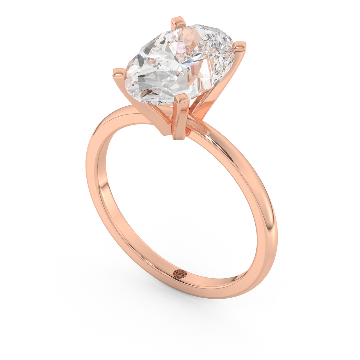 Rose gold - Central diamond 3.0 ct - view 1