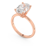 Rose gold - Central diamond 3.0 ct - view 1