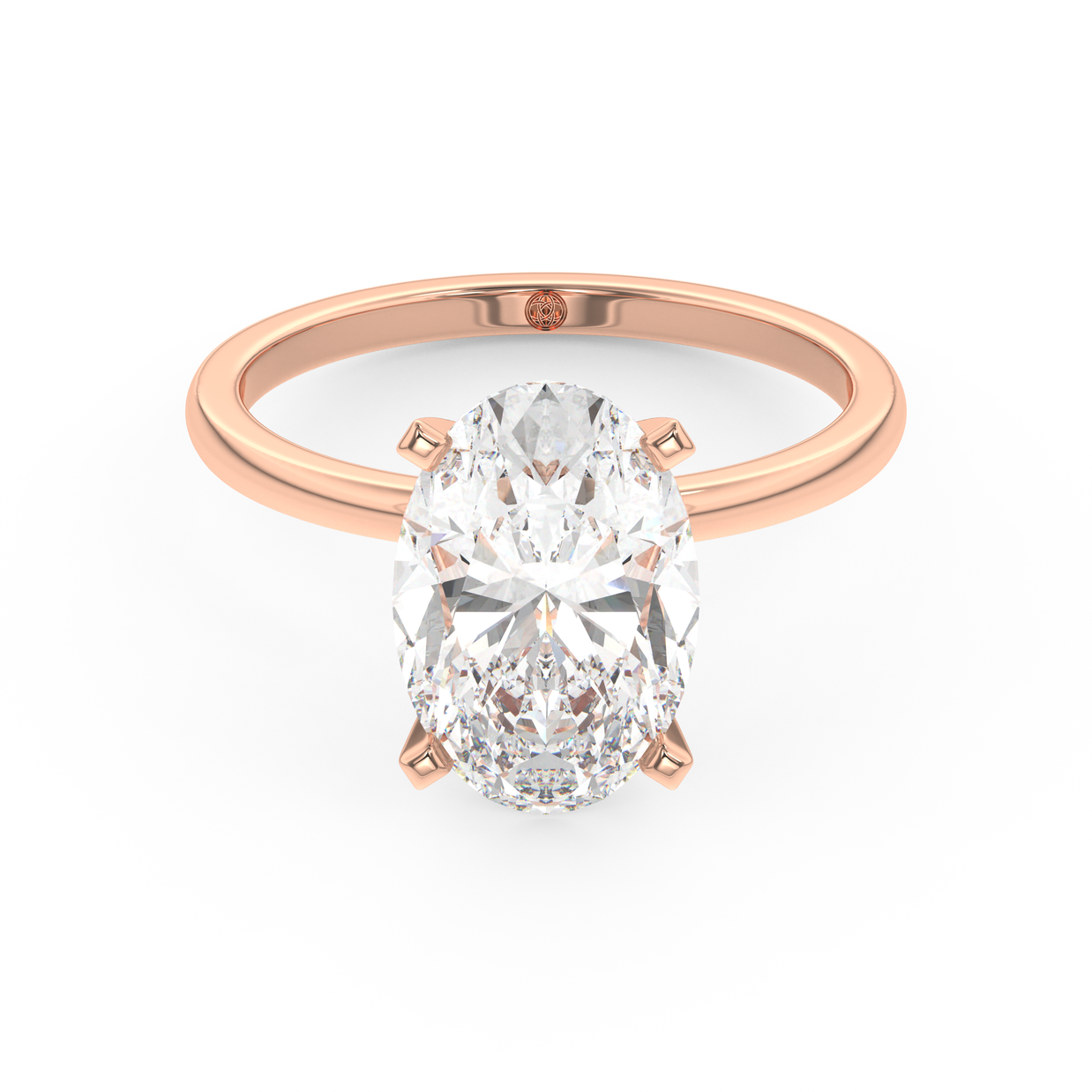 Rose gold - Central diamond 3.0 ct - view 2