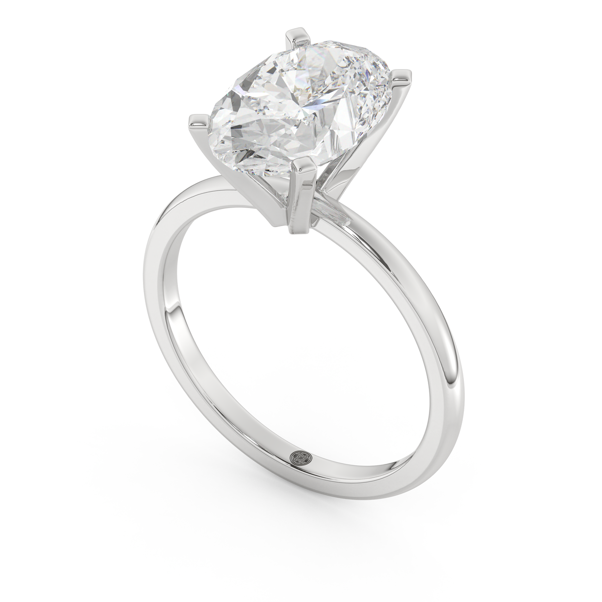 White gold - Central diamond 3.0 ct - view 1