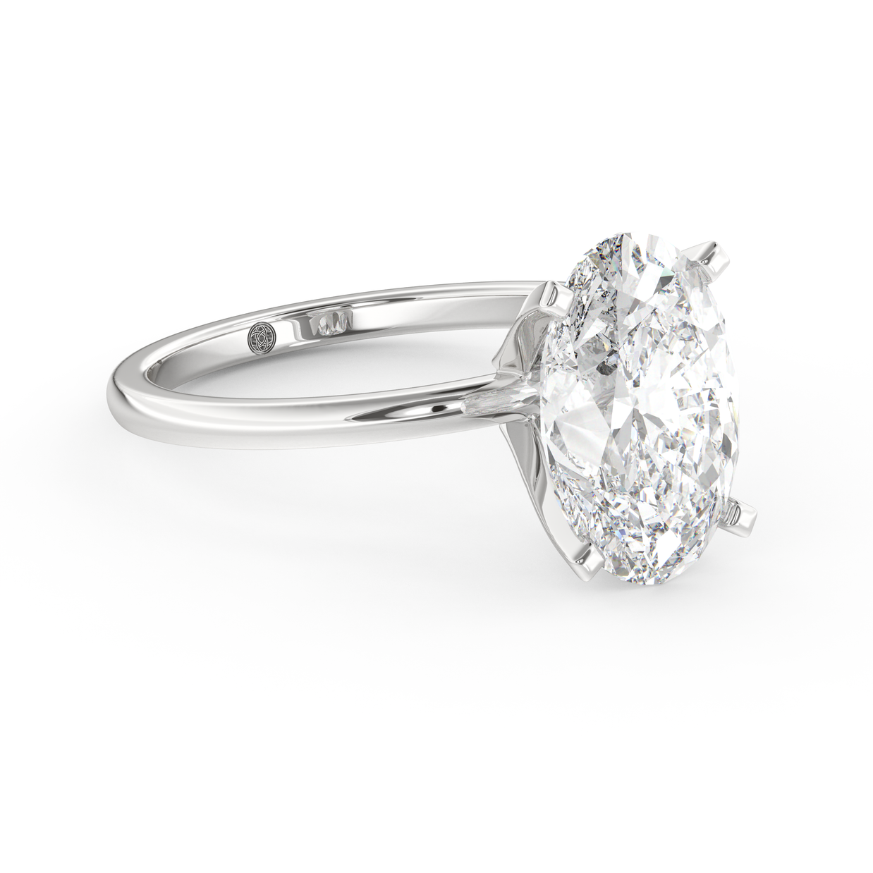 White gold - Central diamond 3.0 ct - view 3
