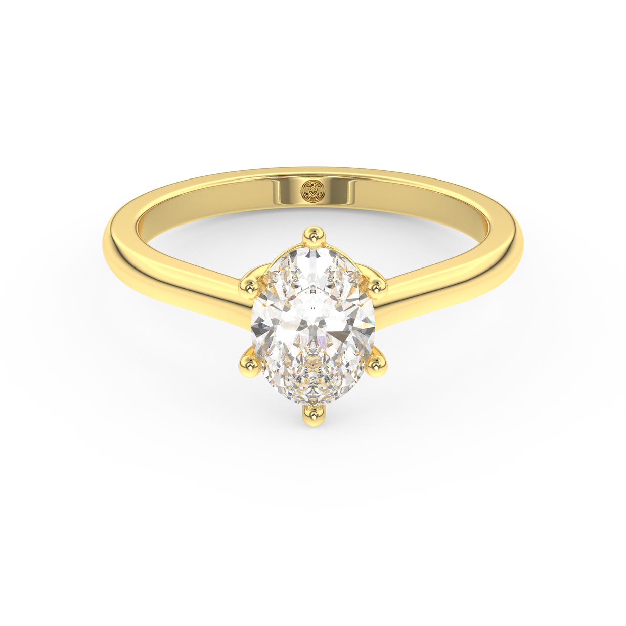 Yellow gold - Central diamond 1.0 ct - view 2