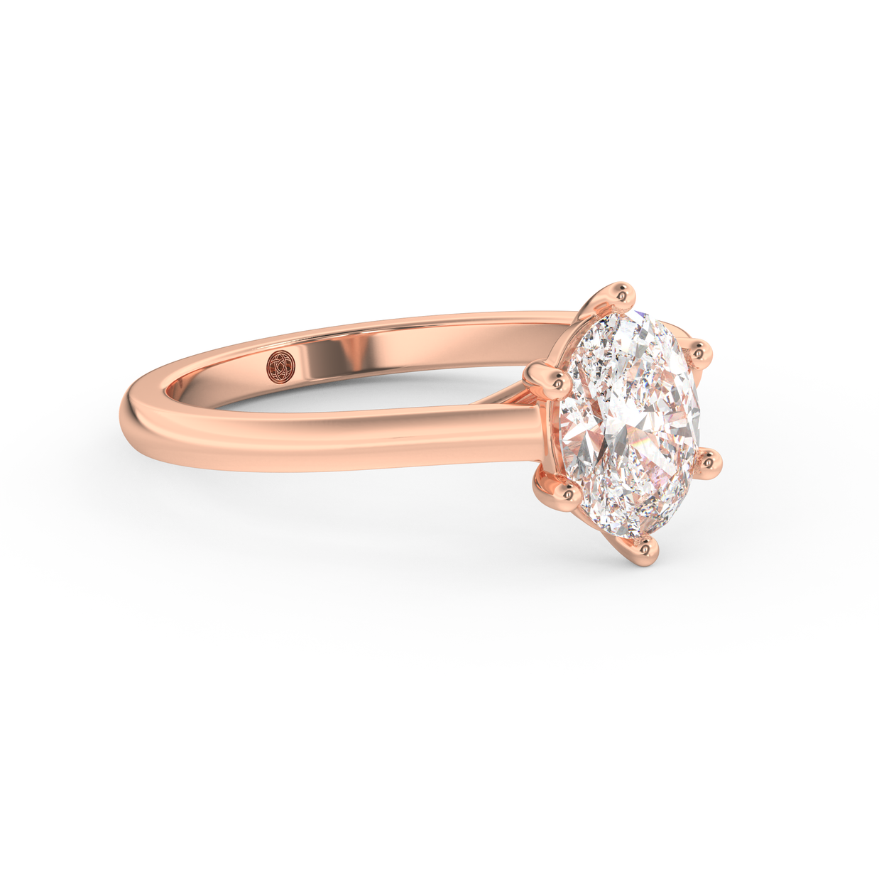 Rose gold - Central diamond 1.0 ct - view 1
