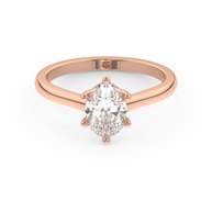 Rose gold - Central diamond 1.0 ct - view 2
