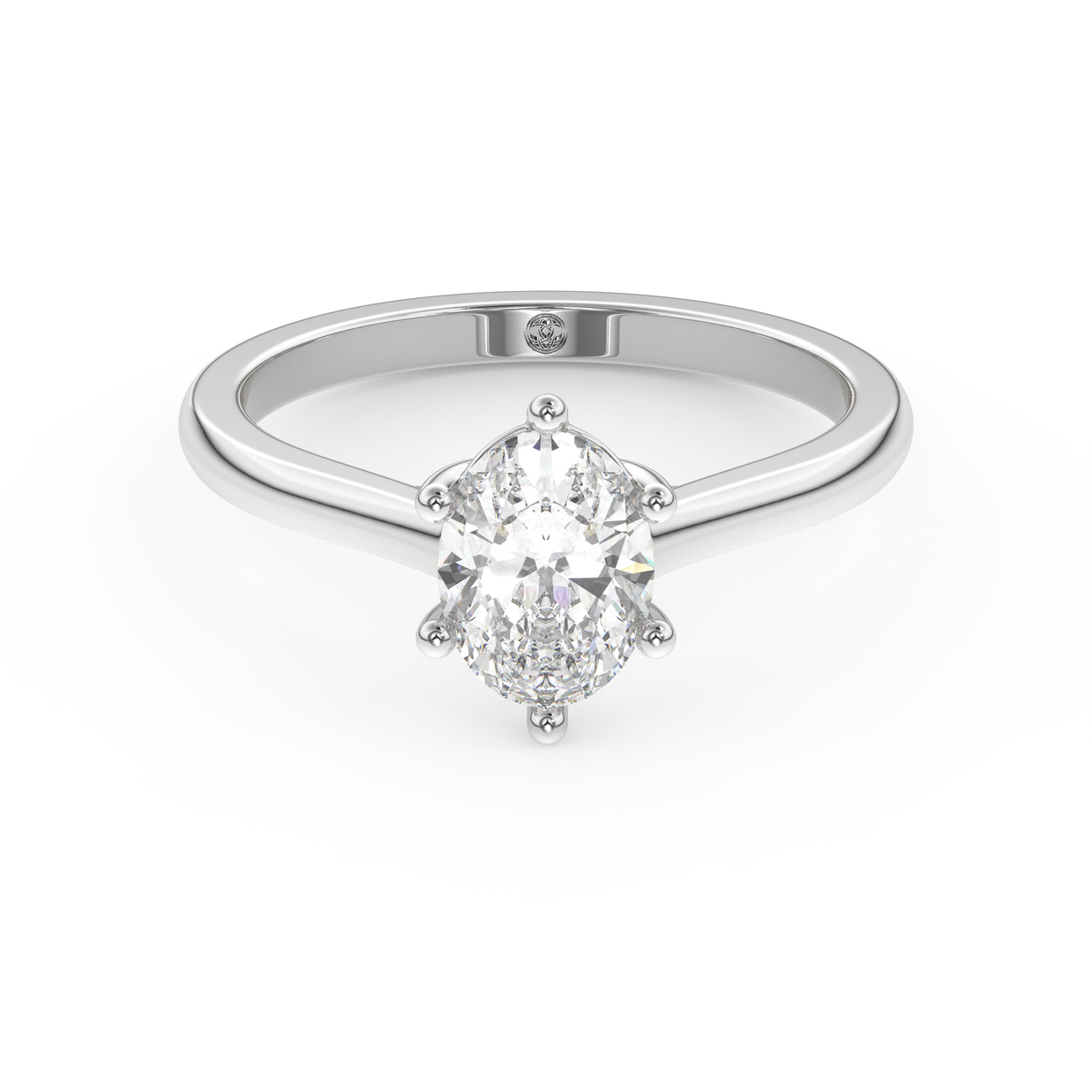 White gold - Central diamond 1.0 ct - view 2