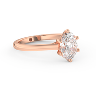 Rose gold - Central diamond 1.5 ct - view 3