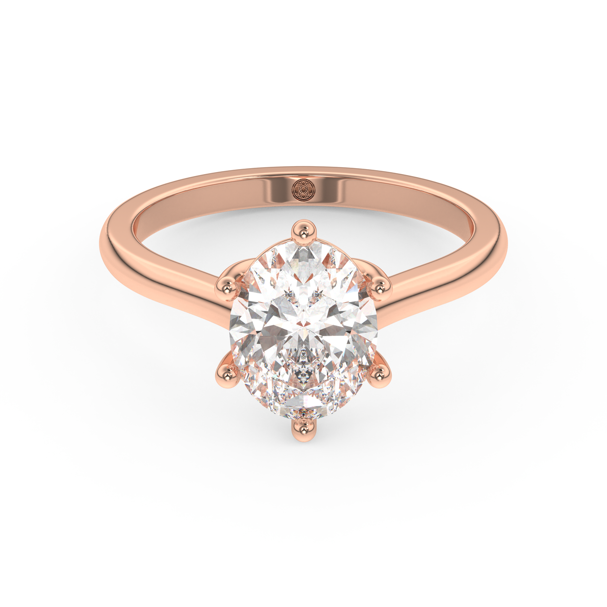 Rose gold - Central diamond 2.0 ct - view 2