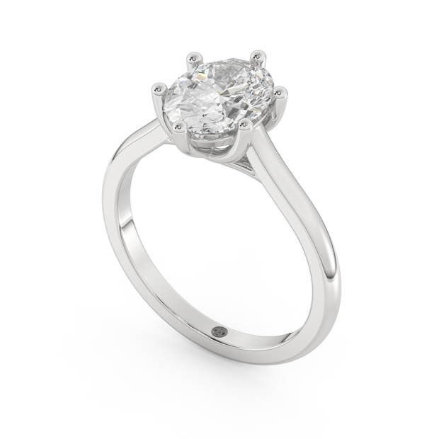 White gold - Central diamond 2.0 ct - view 1