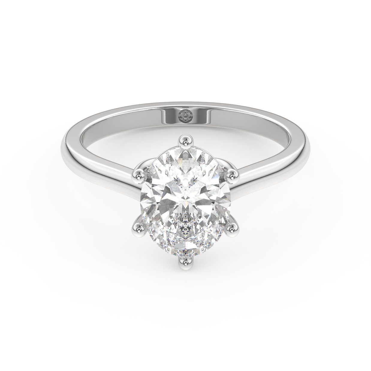 White gold - Central diamond 2.0 ct - view 2