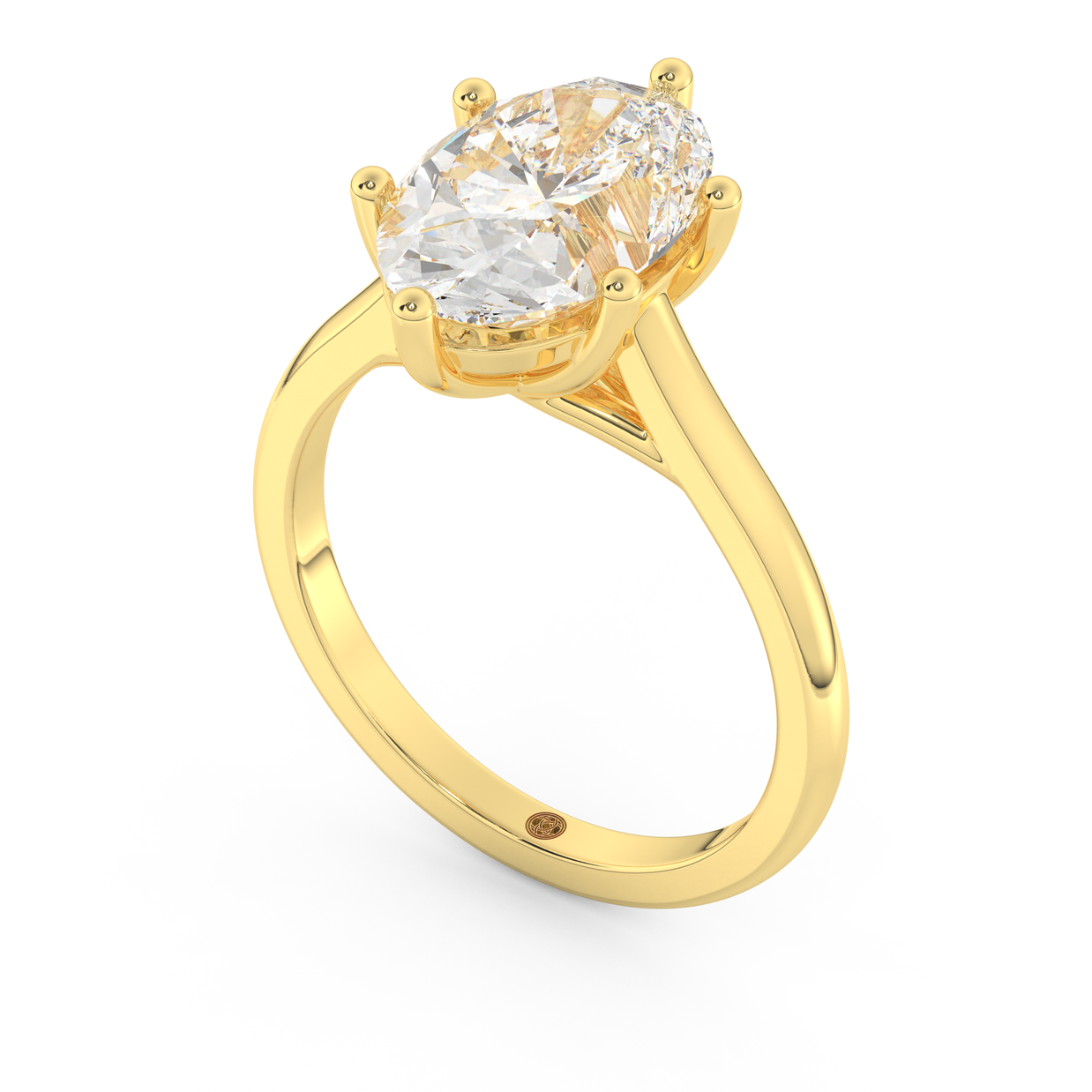 Yellow gold - Central diamond 3.0 ct - view 1