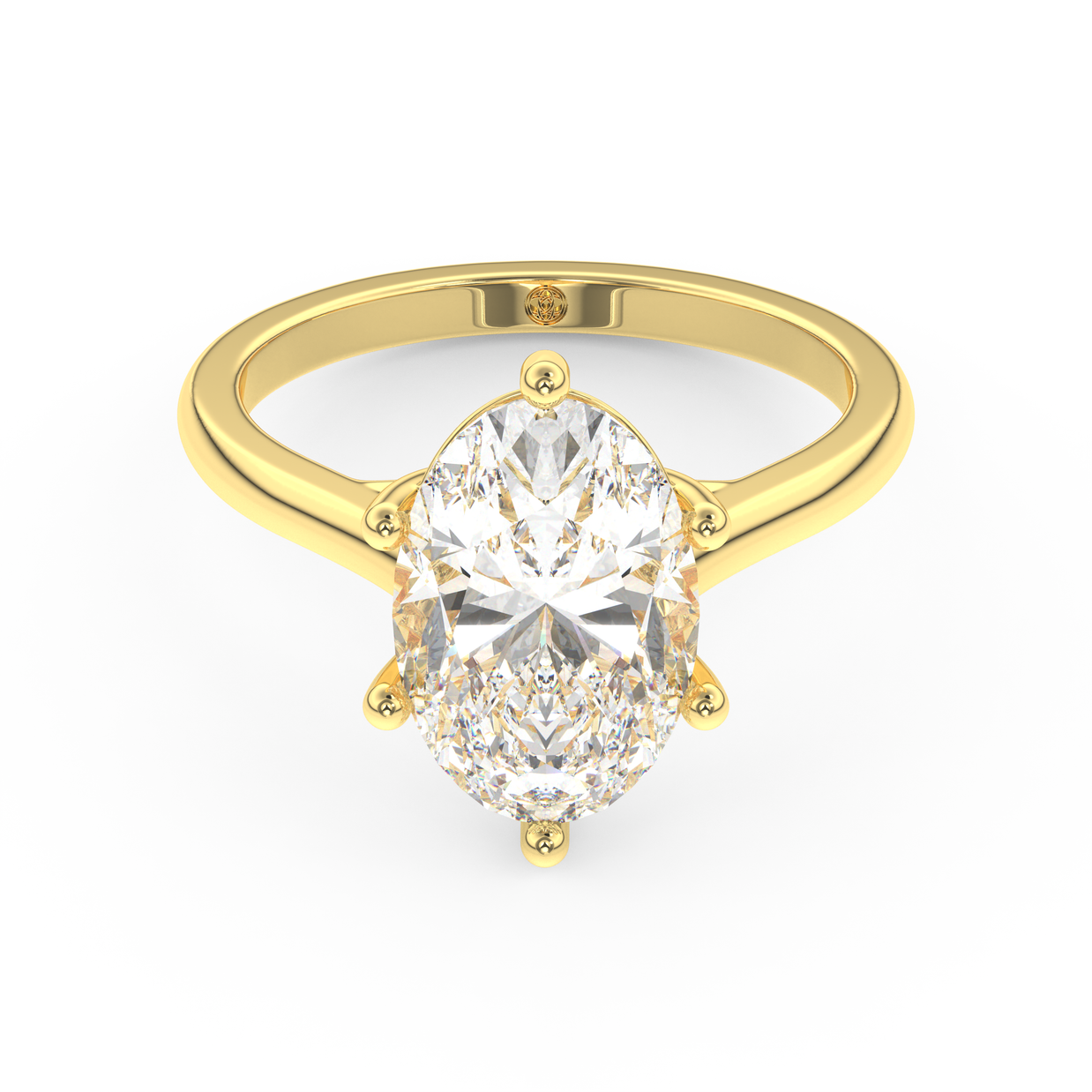Yellow gold - Central diamond 3.0 ct - view 2